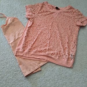 The Limited peach lace top